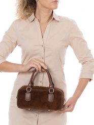 Lia Biassoni Skórzana torebka "Suede" w kolorze brązowym - 27 x 14 x 12 cm rozmiar: onesize. Brązowe torebki klasyczne damskie Lia Biassoni, z materiału, przez ramię, bez dodatków. Za 260.99 zł.