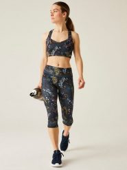 Dare 2b Legginsy funkcyjne "Influential II" w kolorze granatowym ze wzorem rozmiar: 36. Niebieskie legginsy damskie Dare 2b, bez wzorów, z materiału, outdoorowe. Za 78.99 zł.