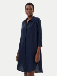 Tom Tailor Sukienka koszulowa 1045771 Granatowy Relaxed Fit. Niebieskie sukienki damskie Tom Tailor, bez wzorów, z wiskozy, bez ramiączek. Za 289.99 zł.