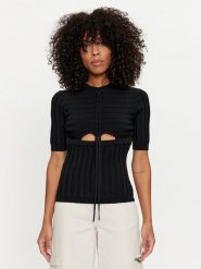 Silvian Heach Sweter GPP24269MA Czarny Slim Fit. Czarne swetry klasyczne damskie Silvian Heach, m, z wiskozy, bez kołnierzyka. Za 219.99 zł.