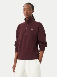 Lacoste Bluza SF5271 Brązowy ciemny Regular Fit. Brązowe bluzy damskie Lacoste, bez wzorów, z bawełny, bez kaptura. Za 729.99 zł.