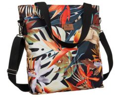 Shopperka pomarańczowa print Peterson PTN TK-01-5137. Brązowe torebki klasyczne damskie Peterson, bez dodatków. Za 141.99 zł.
