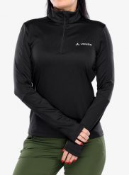 Bluza polarowa damska Vaude Livigno Halfzip II. Czarne bluzy damskie Vaude, m, bez wzorów, z elastanu, bez kaptura. Za 270.80 zł.