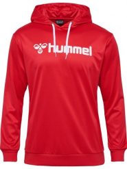 Bluza z kapturem Hummel Logo. Czerwone bluzy damskie Hummel, m, bez wzorów, z materiału, z kapturem. Za 167.00 zł.