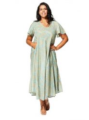 Aller Simplement Sukienka w kolorze niebiesko-zielonym rozmiar: 46/48. Niebieskie sukienki damskie Aller Simplement, bez wzorów, klasyczne, bez ramiączek. Za 56.99 zł.