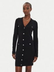 PINKO Sukienka dzianinowa Solfitaggio Abito 103974 A21T Czarny Slim Fit. Czarne sukienki damskie Pinko, bez wzorów, z dzianiny, bez ramiączek. Za 1,099.00 zł.