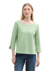 Tom Tailor Koszulka w kolorze miętowym rozmiar: 3XL. Zielone bluzki damskie Tom Tailor, xl, bez wzorów, z bawełny, bez kołnierzyka, bez ramiączek. Za 88.02 zł.