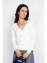 ASSUILI Kardigan w kolorze białym rozmiar: 36. Białe kardigany damskie Assuili, bez wzorów, z kaszmiru. Za 100.99 zł.