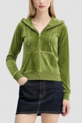 JUICY COUTURE Oliwkowa bluza damska Robertson Hoodie, Rozmiar L. Zielone bluzy damskie Juicy Couture, l, bez wzorów, z materiału, z kapturem. W wyprzedaży za 217.99 zł.