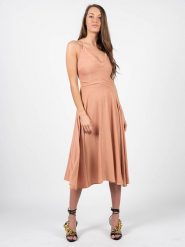 Patrizia Pepe Sukienka | 2A2091/A6X8 | Kobieta | Beżowy, Cielisty. Brązowe sukienki damskie Patrizia Pepe, bez wzorów, z poliesteru, bez ramiączek. W wyprzedaży za 449.00 zł.