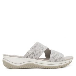 Klapki Jana. Szare klapki damskie JANA, bez wzorów, bez obcasa, bez zapięcia. Za 199.99 zł.