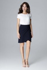 Granatowa Elegancka Krótka Spódnica Kopertowa. Czerwone spódnice damskie Katrus, l, bez wzorów, z materiału, eleganckie, mini. Za 179.00 zł.