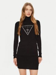 Guess Golf Piper W4BR03 Z2NQ2 Czarny Regular Fit. Czarne golfy damskie Guess, xs, z aplikacjami, z wiskozy, bez ramiączek. Za 209.99 zł.
