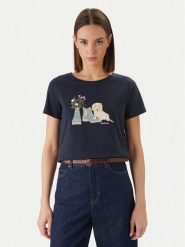 Barbour T-Shirt Brambles LTS0712NY73 Granatowy Regular Fit. Niebieskie t-shirty damskie Barbour, bez wzorów, z bawełny, bez kołnierzyka. Za 169.99 zł.