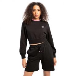Bluza dresowa damska Puma SWxP Crew. Czarne bluzy damskie Puma, xs, bez wzorów, z dresówki, bez kaptura. Za 259.00 zł.