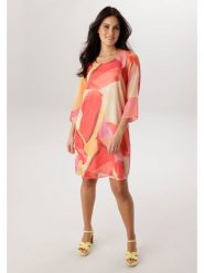 Aniston Sukienka w kolorze beżowo-czerwonym rozmiar: 36. Brązowe sukienki damskie Aniston, bez wzorów, bez ramiączek. Za 217.99 zł.