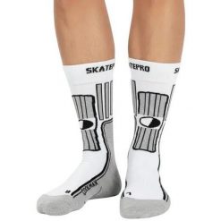 Odzież Skarpety unisex SkatePro Coolmax Inline Skarpety 2-Pak - Biały - 46-48. Biała skarpetki damskie SKATEPRO, bez wzorów. Za 124.99 zł.