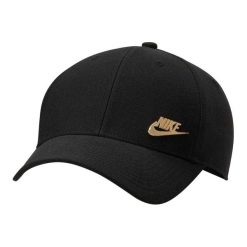 Strukturalna Czapka Z Daszkiem Z Metalowym Logo Klubu. Czarne czapki z daszkiem damskie Nike, bez wzorów. Za 183.99 zł.