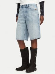 G-Star Raw Szorty jeansowe Clean Edge D28383-E352 Niebieski jasny Wide Fit. Niebieskie szorty damskie G-Star Raw, bez wzorów, z bawełny. Za 389.99 zł.