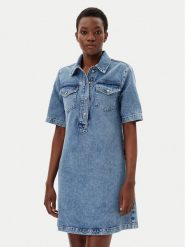 Liu Jo Sukienka jeansowa UA5191 D4990 Niebieski Regular Fit. Niebieskie sukienki damskie Liu Jo, bez wzorów, z bawełny, bez ramiączek. Za 609.99 zł.