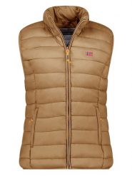 Geographical Norway Kamizelka pikowana "Vatikolor" w kolorze szarobrązowym rozmiar: L. Brązowe kamizelki damskie Geographical Norway, l, bez wzorów, bez kaptura. Za 115.95 zł.