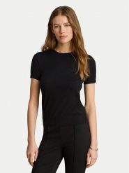 LAUREN RALPH LAUREN T-Shirt 200P14055002 Czarny Regular Fit. Czarne t-shirty damskie Lauren Ralph Lauren, xxl, bez wzorów, z bawełny, bez kołnierzyka. Za 729.99 zł.