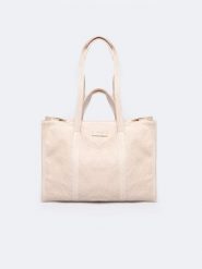 Torebka damska z tkaniny beżowa RR574073 801. Brązowe shopper bag Big Star, z tkaniny, na ramię, bez dodatków. Za 179.99 zł.