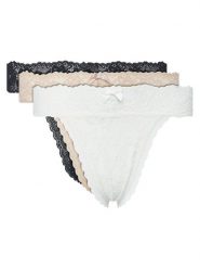 Hunkemöller Komplet 3 par stringów Madison 302719 Kolorowy. Komplety bielizny Hunkemöller, bez wzorów, z syntetyku. Za 69.99 zł.