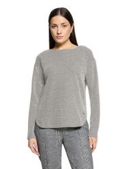 BETTY & CO Koszulka w kolorze biało-czarnym rozmiar: XL. Białe bluzki damskie Betty & Co, xl, bez wzorów, bez kołnierzyka, bez ramiączek. Za 109.95 zł.