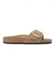 Birkenstock Skórzane klapki "Madrid" w kolorze jasnobrązowym rozmiar: 39. Brązowe klapki damskie Birkenstock, bez wzorów, z otwartym noskiem, bez obcasa, bez zapięcia. Za 460.12 zł.