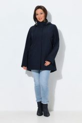 Damskie Kurtka softshell HYPRAR wodoodporna trapezowy krój kaptur. Niebieskie kurtki sportowe damskie Ulla Popken, plus size, bez wzorów, z dżerseju, z kapturem. Za 599.99 zł.