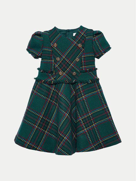 Abel & Lula Sukienka elegancka 5525 Zielony Regular Fit. Zielone sukienki dziewczęce Abel & Lula, bez wzorów, z syntetyku, bez ramiączek. Za 279.99 zł.