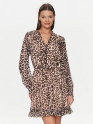 Guess Sukienka codzienna Vanessa W4GK42 WDW82 Brązowy Regular Fit. Brązowe sukienki damskie Guess, z aplikacjami, z syntetyku, bez ramiączek. Za 419.99 zł.