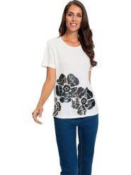 Heine Koszulka w kolorze białym rozmiar: 36. Białe koszulki damskie Heine, bez wzorów, bez kołnierzyka, bez ramiączek. Za 39.31 zł.