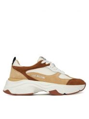 LOVE MOSCHINO Sneakersy JA15246G0NIQF10B Beżowy. Brązowe obuwie sportowe damskie Love Moschino, ze skóry, bez zapięcia. Za 819.99 zł.