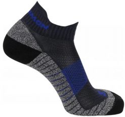 Skarpety Salomon Aero Ankle Dx+sx 1 para Carbon/Clematis Blue/Black. Niebieskie skarpetki damskie Salomon, bez wzorów, z elastanu. Za 131.99 zł.