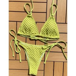 Bikini plażowe z regulowanymi ramiączkami Swaroop. Białe bikini Intica, bez wzorów, z materiału. Za 129.00 zł.
