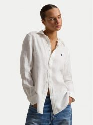 Polo Ralph Lauren Koszula 211970730518 Biały Classic Fit. Białe koszule damskie Polo Ralph Lauren, xs, bez wzorów, ze lnu, bez kołnierzyka, bez ramiączek. Za 819.99 zł.