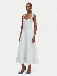 Bardot Sukienka jeansowa Lilah 91413DB2 Niebieski Regular Fit. Niebieskie sukienki damskie Bardot, bez wzorów, z bawełny, bez ramiączek. Za 749.99 zł.
