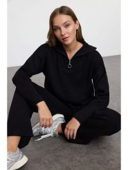 Trendyol 2-częściowy zestaw w kolorze czarnym rozmiar: S. Czarne swetry klasyczne damskie Trendyol, s, bez kołnierzyka. Za 140.53 zł.