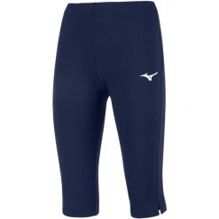 Legginsy damskie Mizuno High-Kyu Capri. Niebieskie legginsy damskie Mizuno, xs, bez wzorów, na fitness i siłownię. Za 161.50 zł.