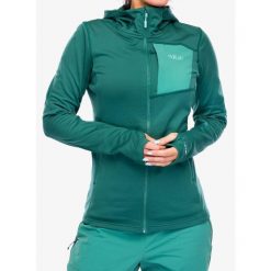 Bluza z kapturem damska Rab Superflux Hoody. Zielone bluzy damskie RAB, m, bez wzorów, z kapturem. Za 379.99 zł.