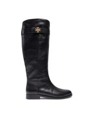 Tory Burch Kozaki Destription 158799-006 Czarny. Czarne kozaki damskie Tory Burch, ze skóry, bez obcasa, na płaskiej podeszwie, bez zapięcia. Za 2,879.00 zł.
