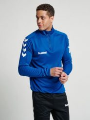 Bluza sportowa dla dorosłych Hummel Core 1/2 Zip Sweat. Niebieskie bluzy damskie Hummel, xl, bez wzorów, z materiału, bez kaptura. Za 89.00 zł.