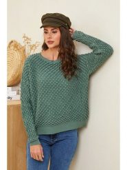 Soft Cashmere Sweter w kolorze zielonym rozmiar: 38/40. Zielone swetry klasyczne damskie Soft Cashmere, bez kołnierzyka. Za 118.56 zł.
