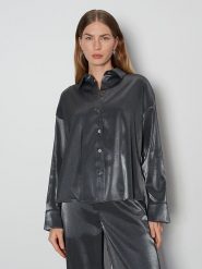 Someday Koszula "Zolda" w kolorze srebrnym rozmiar: 38. Szare koszule damskie someday., bez wzorów, z wiskozy, bez kołnierzyka, bez ramiączek. Za 173.99 zł.