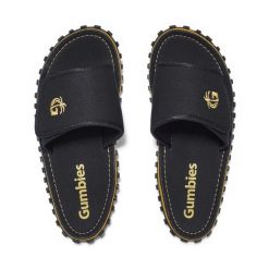 Klapki GUMBIES STRIDER SLIDE UNISEX. Czarne klapki damskie Gumbies, bez wzorów, bez obcasa, bez zapięcia. Za 92.99 zł.