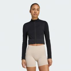 Bluza Workout Essentials Full-Zip Knit. Czarne bluzy damskie Adidas, xl, bez wzorów, bez kaptura. Za 219.00 zł.