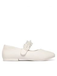Mayoral Baleriny 45724.83 Biały. Białe baleriny dziewczęce Mayoral, bez wzorów, ze skóry, bez obcasa, bez zapięcia. Za 219.99 zł.