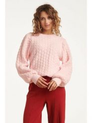 Smashed Lemon Sweter w kolorze jasnoróżowym rozmiar: XS. Różowe swetry klasyczne damskie Smashed Lemon, xs, z wełny, bez kołnierzyka. Za 126.99 zł.